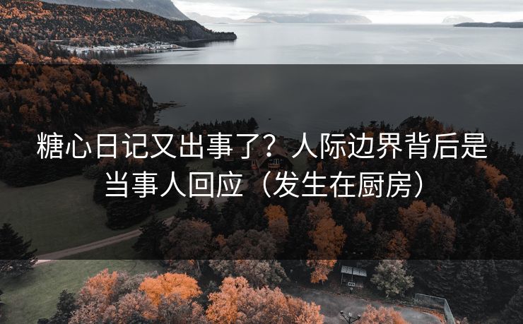 糖心日记又出事了？人际边界背后是当事人回应（发生在厨房）