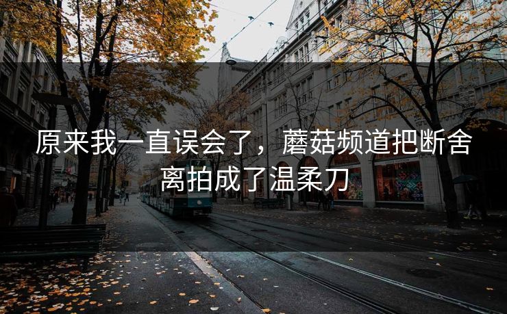 原来我一直误会了，蘑菇频道把断舍离拍成了温柔刀