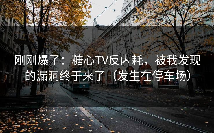 刚刚爆了：糖心TV反内耗，被我发现的漏洞终于来了（发生在停车场）