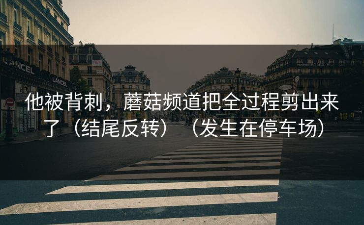 他被背刺，蘑菇频道把全过程剪出来了（结尾反转）（发生在停车场）