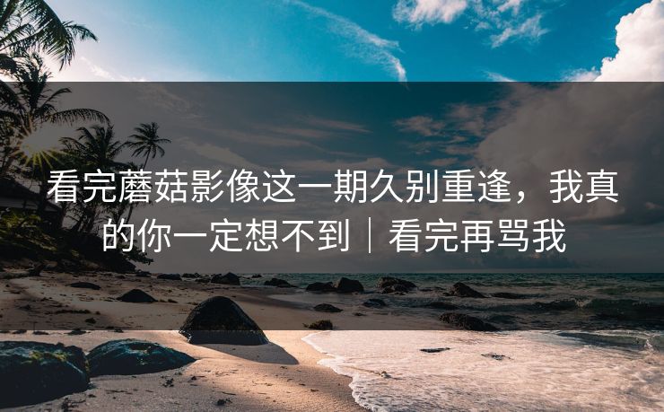 看完蘑菇影像这一期久别重逢，我真的你一定想不到｜看完再骂我