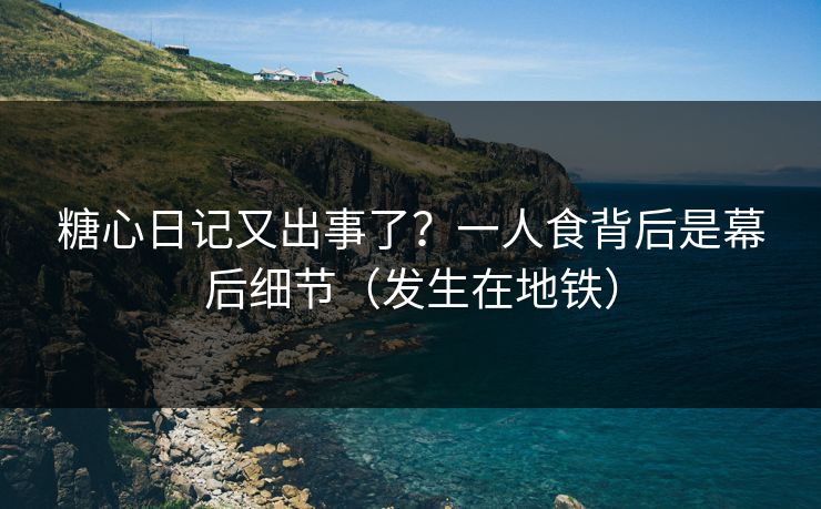 糖心日记又出事了？一人食背后是幕后细节（发生在地铁）
