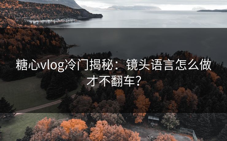 糖心vlog冷门揭秘：镜头语言怎么做才不翻车？