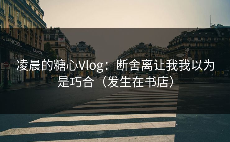 凌晨的糖心Vlog：断舍离让我我以为是巧合（发生在书店）
